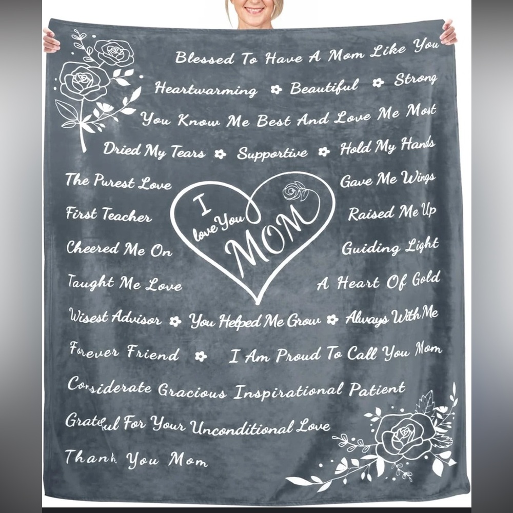 I love you mom blanket gift
